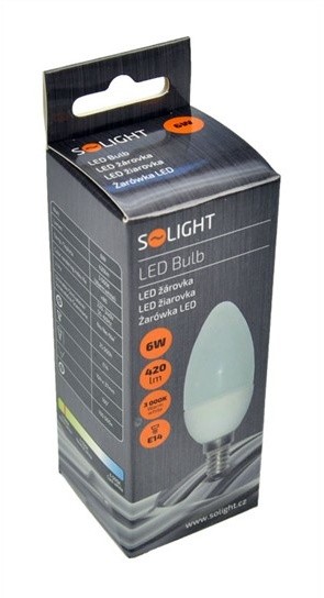 Solight LED žárovka, svíčka, 6W, E14, 3000K, 450lm_439208662