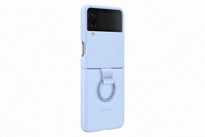 Samsung silikonový zadní kryt s držákem pro Galaxy Z Flip4, světle modrá_690906815