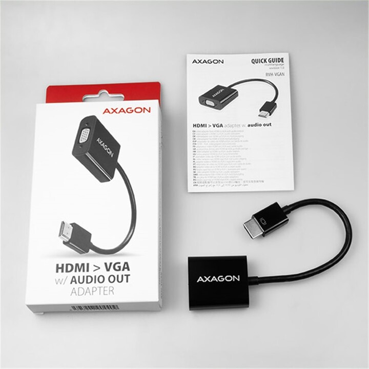AXAGON RVH-VGAN HDMI - VGA adapter FullHD, 1920*1200, audio OUT, power IN_1594508306