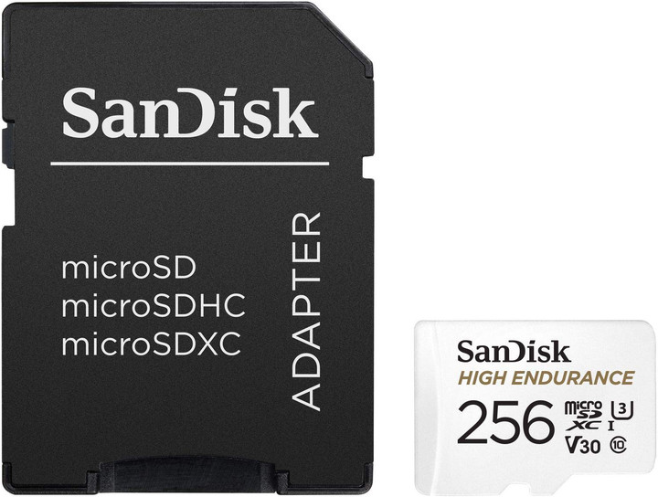 SanDisk Micro SDXC High Endurance 256GB 100MB/s UHS-I U3 + SD adaptér_1796111802
