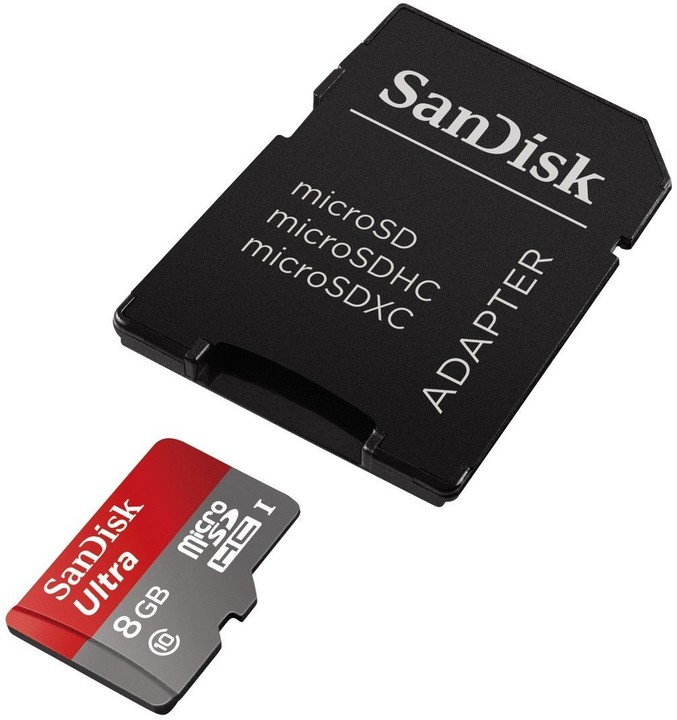 SanDisk Micro SDHC Ultra Android 8GB 48MB/s UHS-I + SD adaptér_1131901322