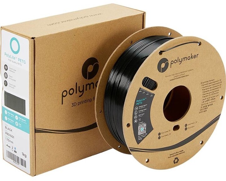 Polymaker tisková struna (filament), PolyLite PETG, 1,75mm, 1kg, černá_379781847