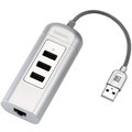 Remax USB hub + RJ-45 / RU-U4 / z USB 2.0 typ A samec na 3x USB 2.0 typ A samice / stříbrná_2073206707