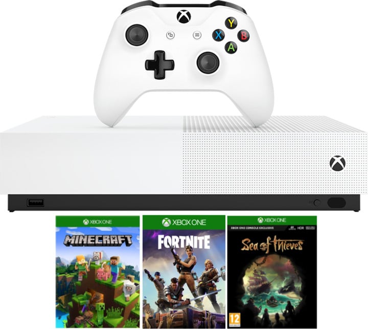 Xbox one s with minecraft fortnite & store sea of thieves