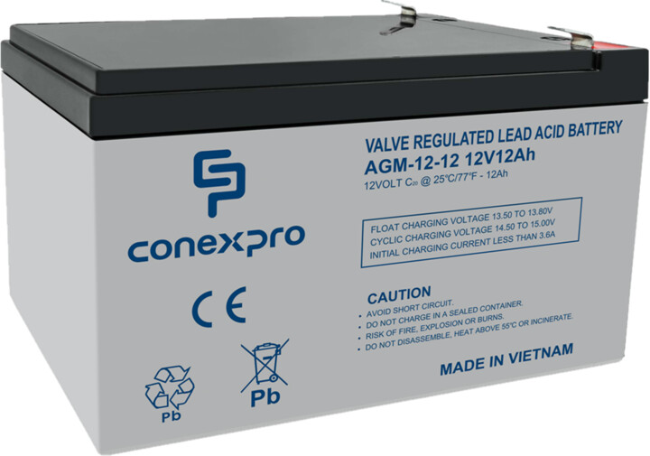 Conexpro baterie AGM-12-12, 12V/12Ah, Lifetime_858147021