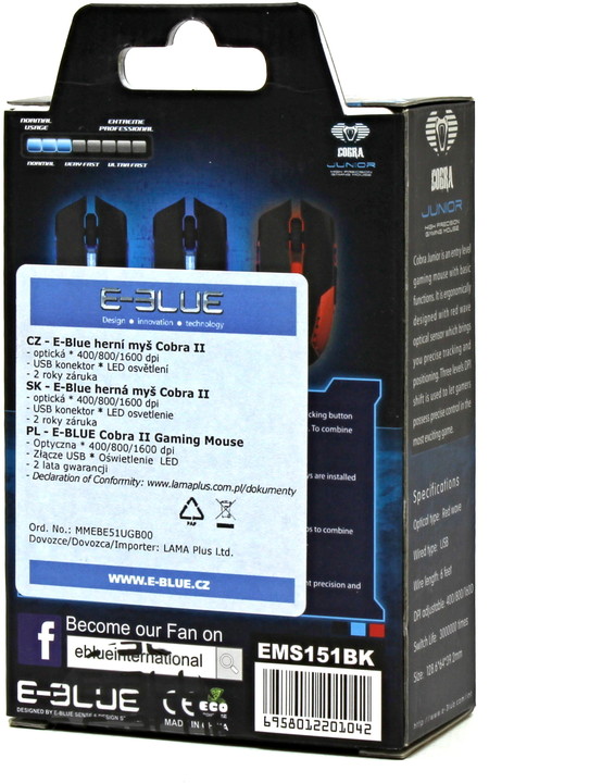 E-Blue Cobra II, černá_1181451888