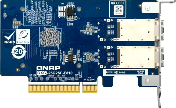 QNAP QXG-25G2SF-E810 - Dvouportová, SFP28, PCIe Gen4 x8_919639873