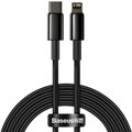BASEUS kabel Tungsten Gold, USB-C - Lightning, M/M, rychlonabíjecí, datový, 20W, 2m, černá_1935426423