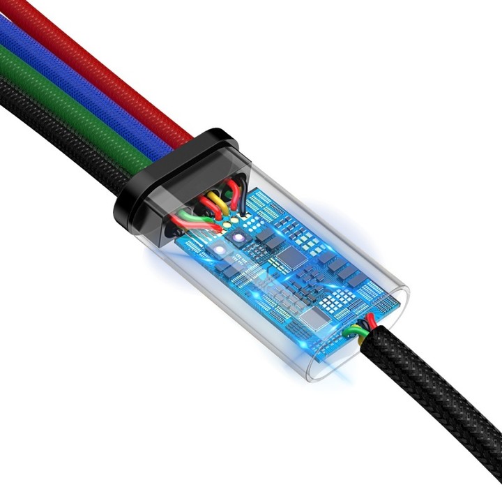 Baseus kabel Fast 4-in-1 Lightning + Type-C + Micro (2) 3.5A 1.2M, černá_1387113009