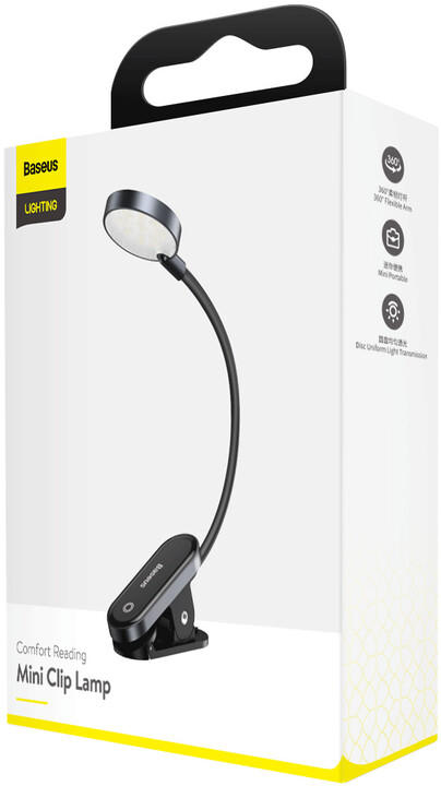 Baseus lampa s klipem, LED, flexibilní, 3W, černá_220357876