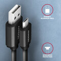 AXAGON kabel USB-A - microUSB TWISTER USB2.0, 2.4A, kroucený, 0.6m, černá