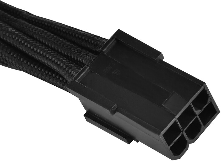 SilverStone prodloužení napájení 1 x 6pin na PCI-E 6pin 300mm, černá_1050000484