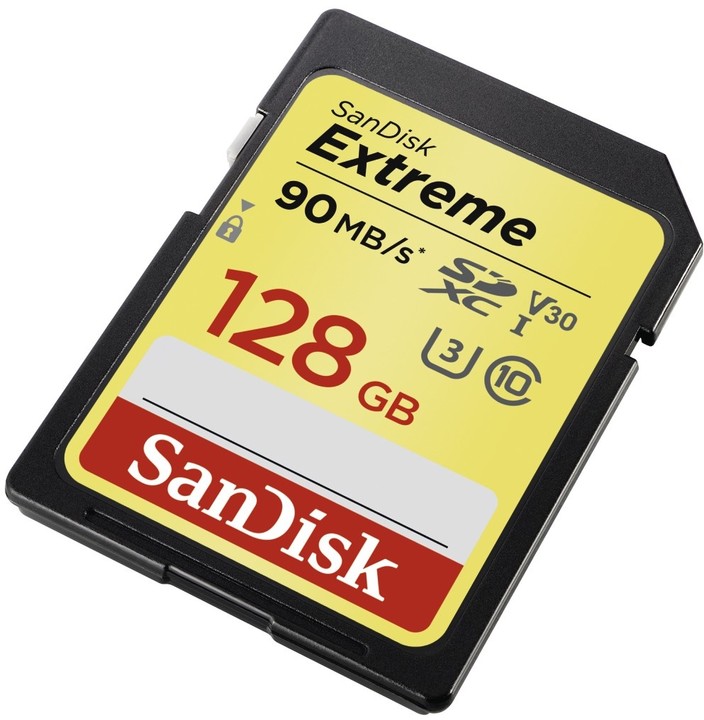 SanDisk SDXC Extreme 128GB 90MB/s UHS-I U3 V30_2020843801