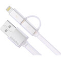 Remax Aurora 2v1 datový kabel s micro USB/lightning, bílá