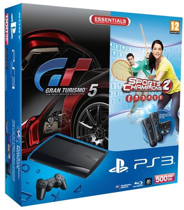 PlayStation 3 - 500GB +2xMove/GT5/champions_1289532842