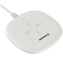 SWISSTEN bezdrátová nabíječka, 10W, bílá + USB-C kabel_2122175167