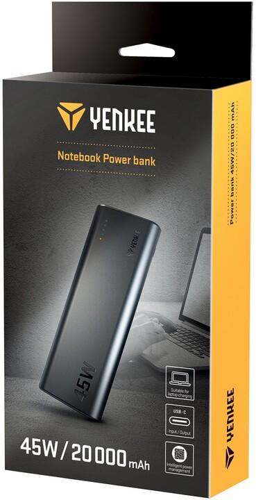 YENKEE powerbanka YPB 2045 20.000mAh, 45W, černá - Limitovaná edice s USB-C kabelem_1025066661
