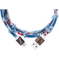 PlusUs LifeStar Premium Handcrafted USB Charge & Sync cable (1m) Lightning - Medium Blue