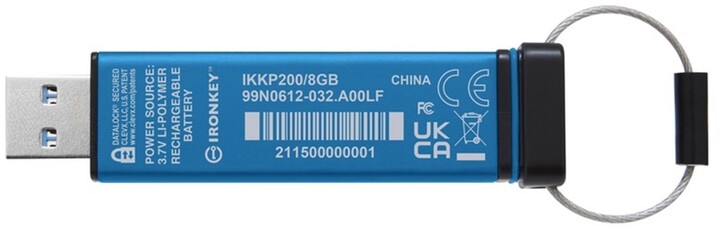 Kingston IronKey Keypad 200, 8GB, modrá_1966567339