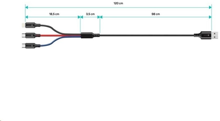 CONNECT IT Wirez 3in1 USB-C &amp; Micro USB &amp; Lightning, 1,2 m_54478403
