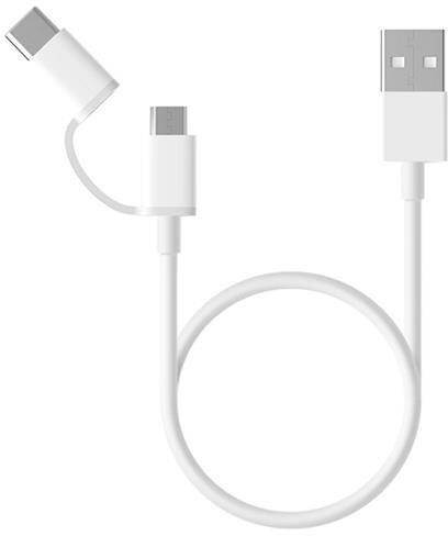 Xiaomi 2 in 1 USB Cable (Micro USB to Type C) 30cm, bílá_640785623