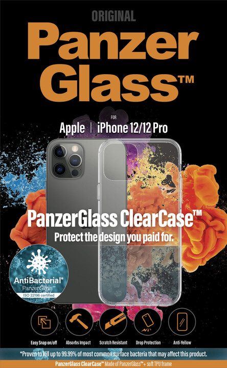 PanzerGlass ochranný kryt ClearCase pro Apple iPhone 12/ 12 Pro 6.1&quot;, antibakteriální, čirá_1764066905