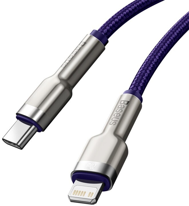 BASEUS kabel Cafule USB-C - Lightning, nabíjecí, datový, PD 20W, 1m, fialová_555295837