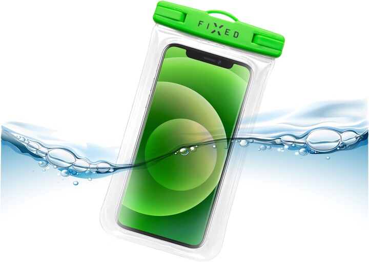 FIXED vodotěsné pouzdro Float Edge pro mobilní telefony, univerzální, IPX8, zelená_733942758