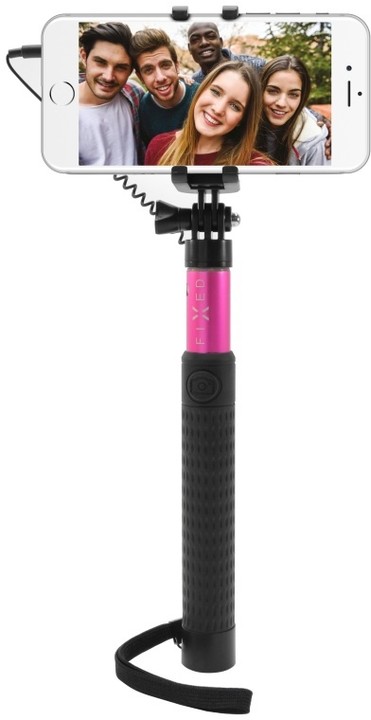 FIXED selfie tyč, teleskopická, růžová_903008154