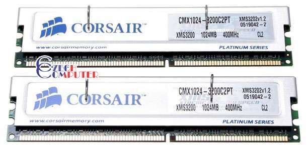 Corsair DIMM 2048MB DDR 400MHz TwinX2048-3200C2PT_791797709