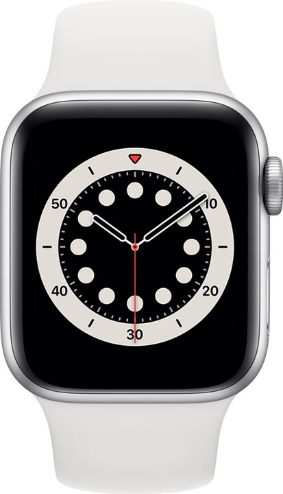 Apple Watch Series 6 Cellular, 40mm Silver, White Sport Band - Regular_1654249277