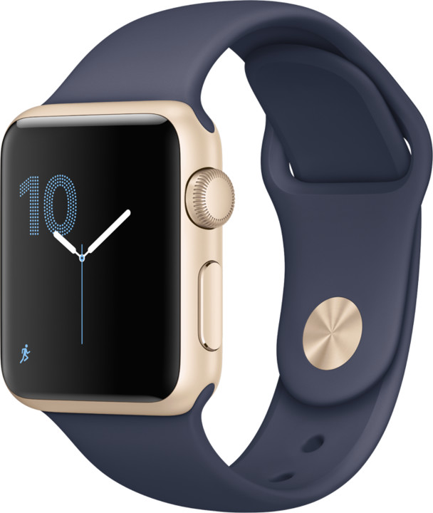 Apple Watch Series 38mm Gold Aluminium Case with Midnight Blue Sport Band_1880084087