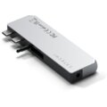 Satechi Aluminium Pro Hub Mini, USB4 96W, 6K@60Hz, 2x USB-A 3.0, Ethernet, USB-C, Audio, stříbrná_1930584186