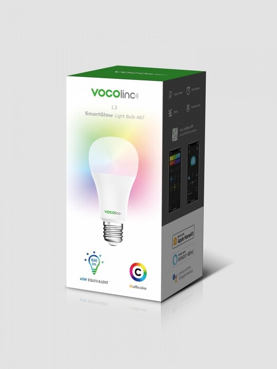 Vocolinc Smart žárovka L3 ColorLight, 850lm, E27, bílá, 2ks_667405081
