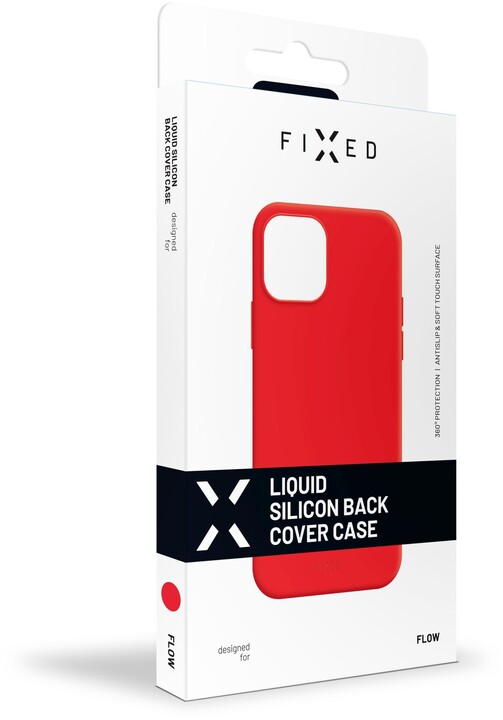 FIXED silikonový kryt Flow pro Apple iPhone 12 mini, červená_132837157