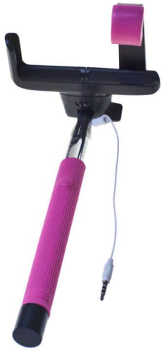 Aligator Selfie držák s ovládáním 3,5mm jack, růžová_760766501