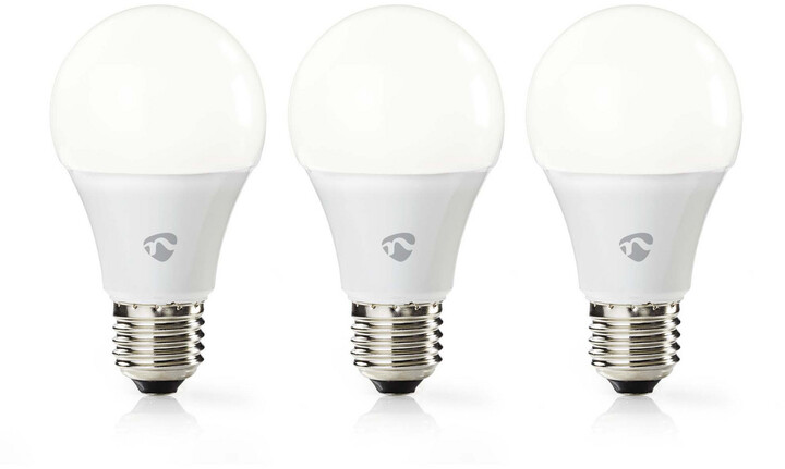 Nedis Wi-Fi chytrá LED žárovka, 3 ks v balení, teplá bílá, E27, .800 lm, 9W, F_1558180452