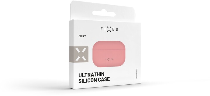 FIXED ultratenké silikonové pouzdro Silky pro Apple Airpods, růžová_1051144947
