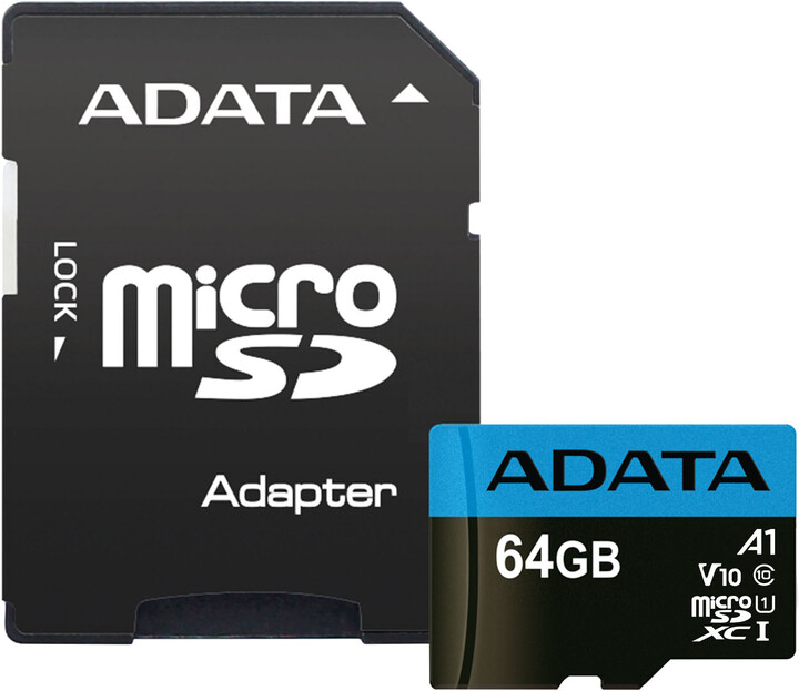 ADATA Micro SDXC Premier 64GB 85MB/s UHS-I A1 + SD adaptér