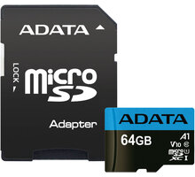 ADATA Micro SDXC Premier 64GB 85MB/s UHS-I A1 + SD adaptér Poukaz 200 Kč na nákup na Mall.cz