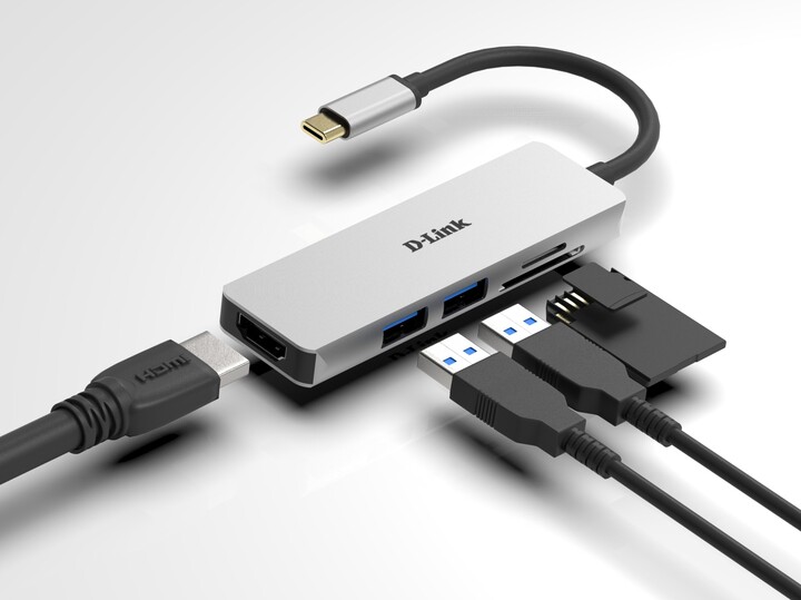 D-Link USB-C Hub 5v1, HDMI, čtečka karet SD/microSD_1850762928