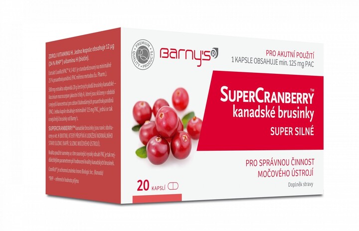 Barny&#39;s doplněk stravy SuperCranberry, kanadské brusinky, super silné, 20 kapslí_897288123