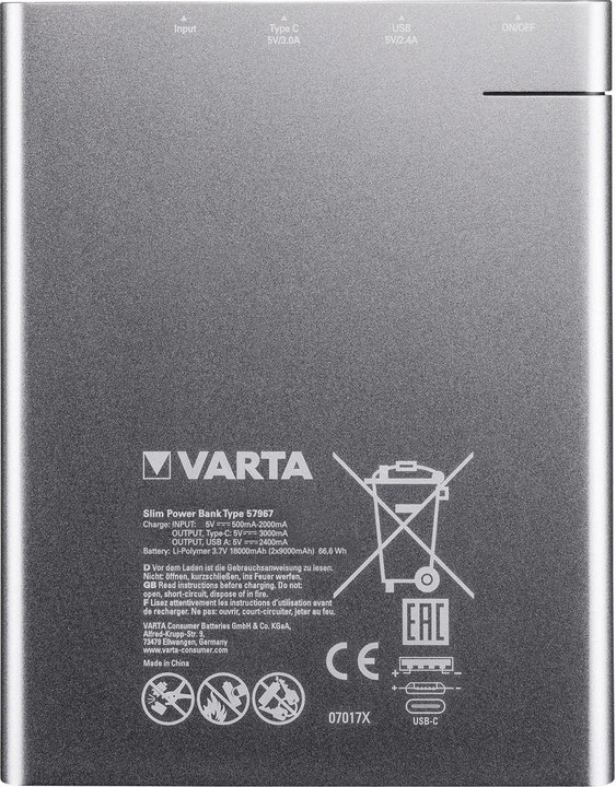 VARTA Slim Powerbanka 18000 mAh_2028481633