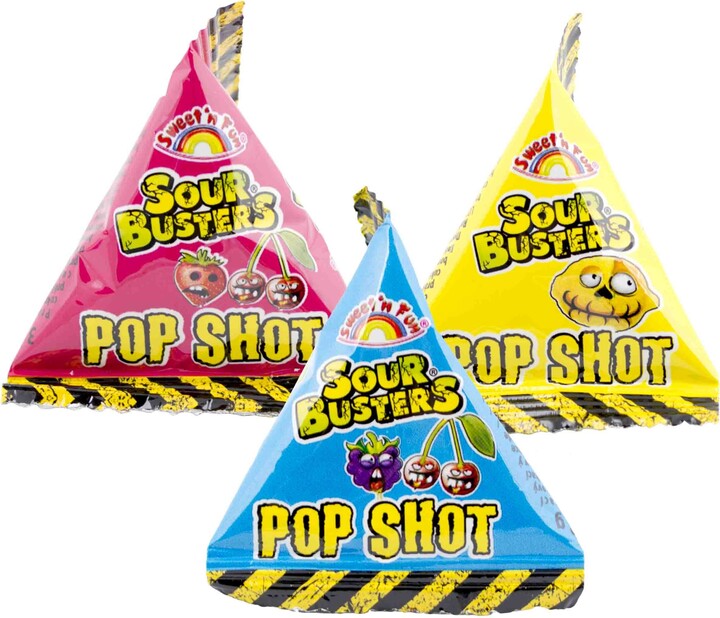 Sour Busters Pop Shots, práskací prášek, 150x3g_1625452041