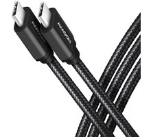 AXAGON kabel USB-C - USB-C SPEED USB3.2 Gen 1, PD60W 3A, opletený, 3m, černá BUCM3-CM30AB