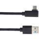 PremiumCord Kabel USB-C, zahnutý konektor 90° - USB 3.0 A/M, 3m