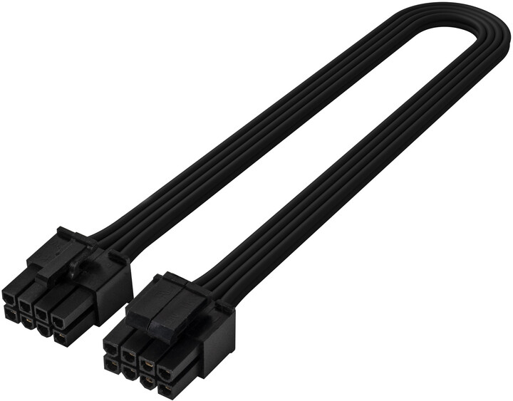 SilverStone SST-PP06BE-EPS35 - 350mm EPS/ATX 12V 8pin to 4+4pin sleeved PSU cable, černá_1432188410