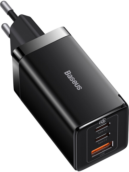 Baseus rychlonabíjecí adaptér GaN5 Pro, 2x USB-C, USB-A, 65W, černá_1369175021