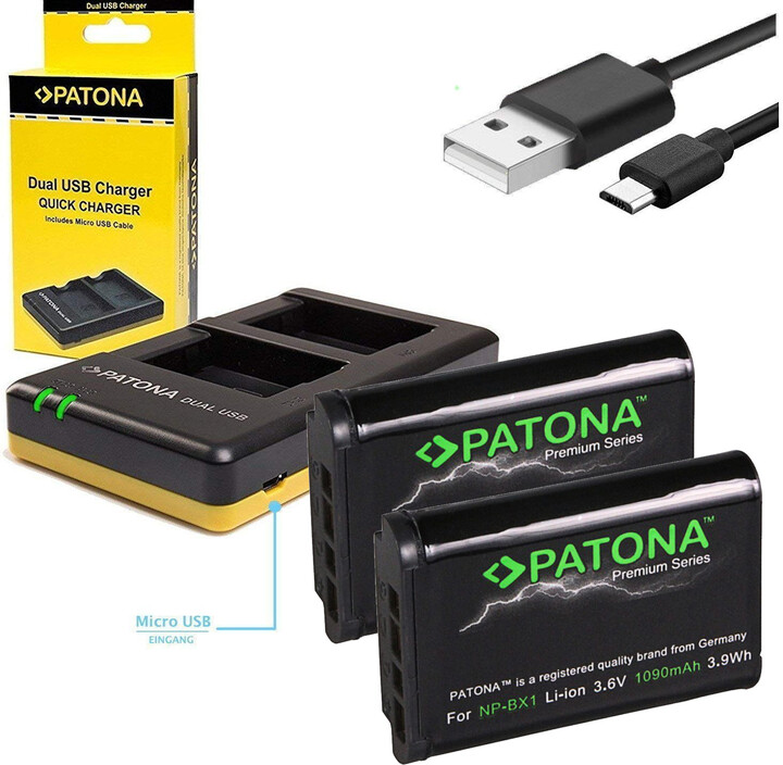 Patona nabíječka Foto Dual Quick Sony NP-BX1 + 2x baterie 1090mAh USB_1657541338