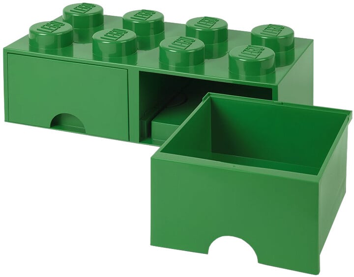 Úložný box LEGO, 2 šuplíky, velký (8), tmavě zelená_769900546